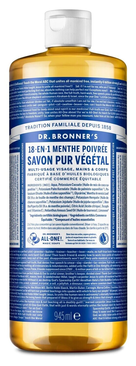 Savon liquide menthe poivrée 945 ml