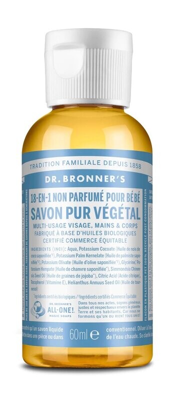 Savon liquide non parfumé pour bébé 60 ml