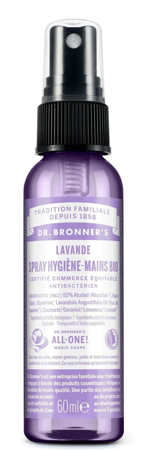 Spray nettoyant bio pour les mains lavande 60 ml