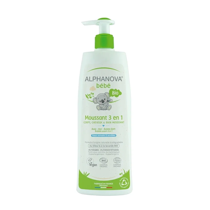 MOUSSANT 3 EN 1 BAIN BÉBÉ CERTIFIÉ BIO 500 ML