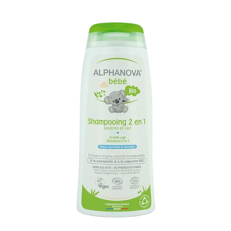SHAMPOOING BÉBÉ CERTIFIÉ BIO 2 EN 1 – CROÛTES DE LAIT - 200 ML