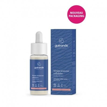 SÉRUM JEUNESSE CELLULAIRE
Anti-âge, repulpant
Flacon + Pipette (30ml)