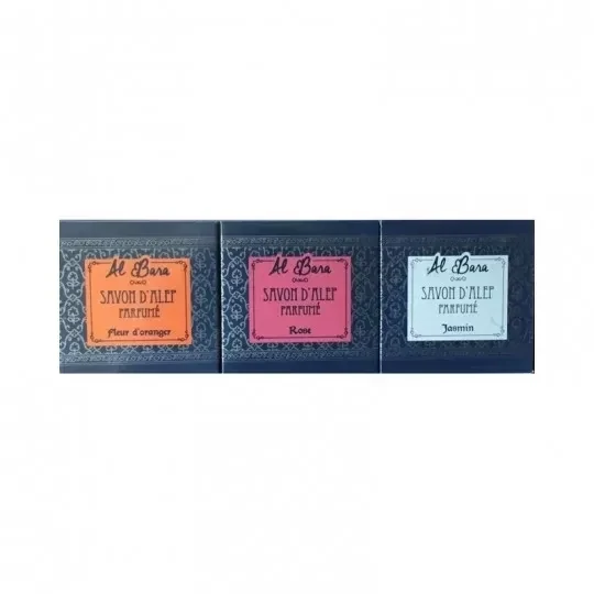 COFFRET 3 SAVONS D’ALEP PARFUMÉS 100G