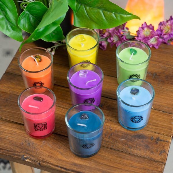 Coffret Cadeau De Luxe – Bougies Parfumées Pierres Précieuses 7 Chakras