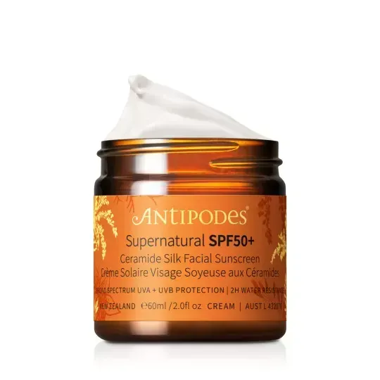 ANTIPODES SUPERNATURAL SPF50+ CRÈME SOLAIRE VISAGE SOYEUSE AUX CÉRAMIDES - 60 ML