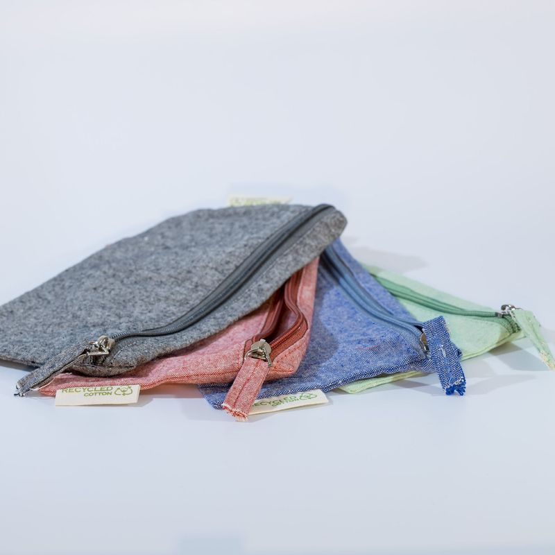 Kosmetiktasche aus recycelter Baumwolle Kulturtasche aus Baumwolle, Kosmetiktasche aus recycelter Baumwolle, Abbildung Varbvarianten