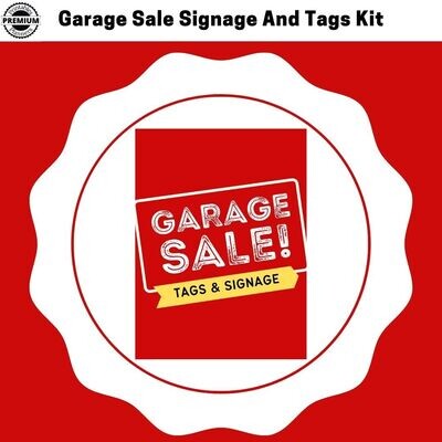 Garage Sale Tags And Signage Kit