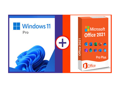 Windows 11 pro a vita + Office 2021 validità 12 mesi, installazione pulita e attivazione licenza