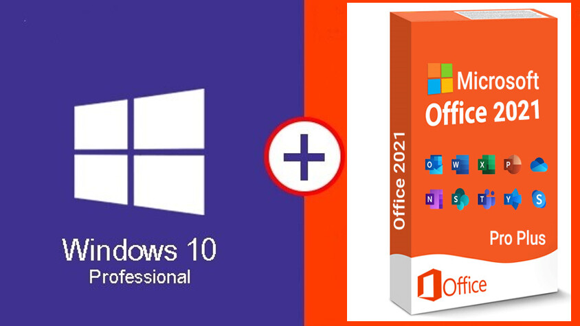 Windows 10 pro a vita + Office 2021 validità 24 mesi, installazione pulita e attivazione licenza