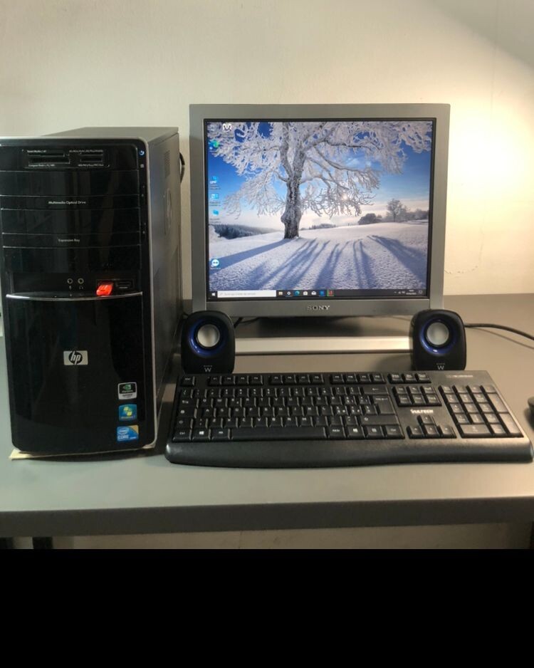 Pc fisso HP (ricondizionato), Hdd 1000 gb, ram 6 gb +tastiera e mouse wifi  +casse+monitor +webcam+ pacchetto office in regalo
