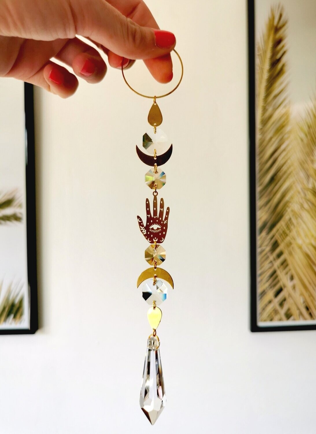 Suncatcher Medium - Stay Golden, Girl Sonnenfänger mit Regenbogenkristallen