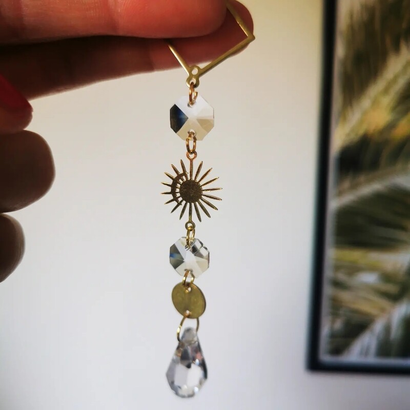 Suncatcher Mini - Little  Sun & Moon Sonnenfänger mit Regenbogenkristallen