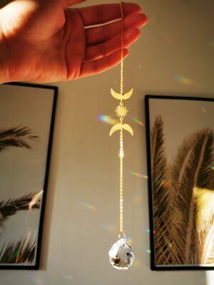 Suncatcher Mini - Star Sonnenfänger mit Regenbogenkristallen zum Hängen fürs Fenster