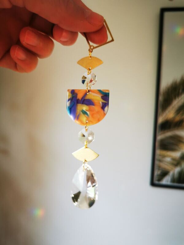 The Suncatcher Mini apricot, lila, gelb, mint- Sonnenfänger mit Regenbogenkristallen