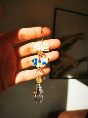 The Suncatcher Mini blau, rosa, gelb, Weiß - Kleiner Sonnenfänger mit Regenbogenkristallen