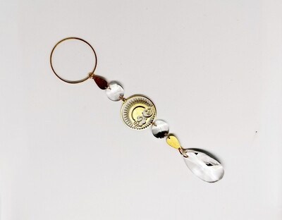 Suncatcher small Breathe  - Sonnenfänger mit Sonne und Wolken und Regenbogenkristallen