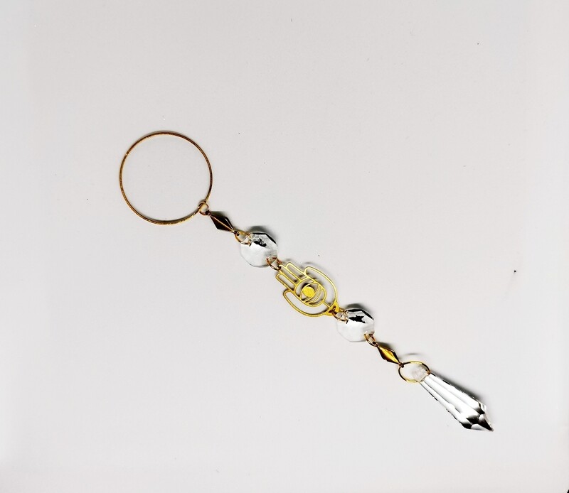 Suncatcher small Protect Your Energy Pendel - Sonnenfänger mit Hand, Regenbogenkristallen