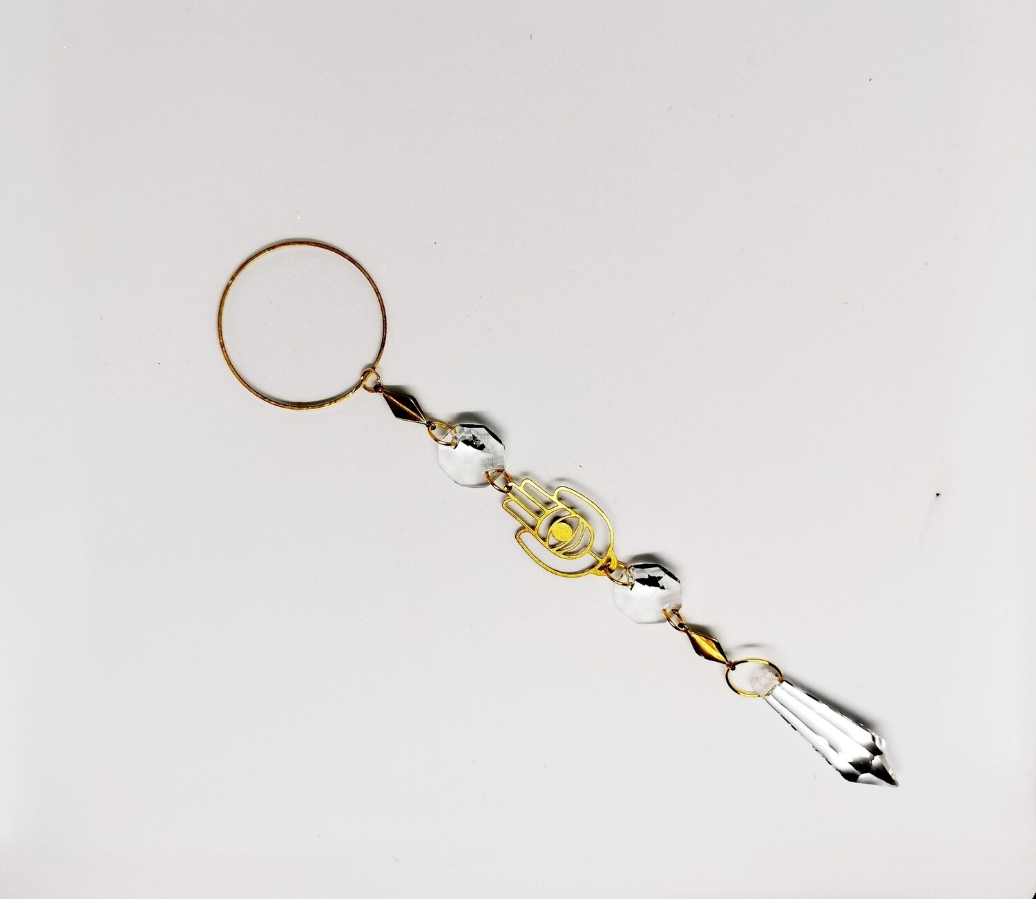 Suncatcher small Protect Your Energy Pendel - Sonnenfänger mit Hand, Regenbogenkristallen