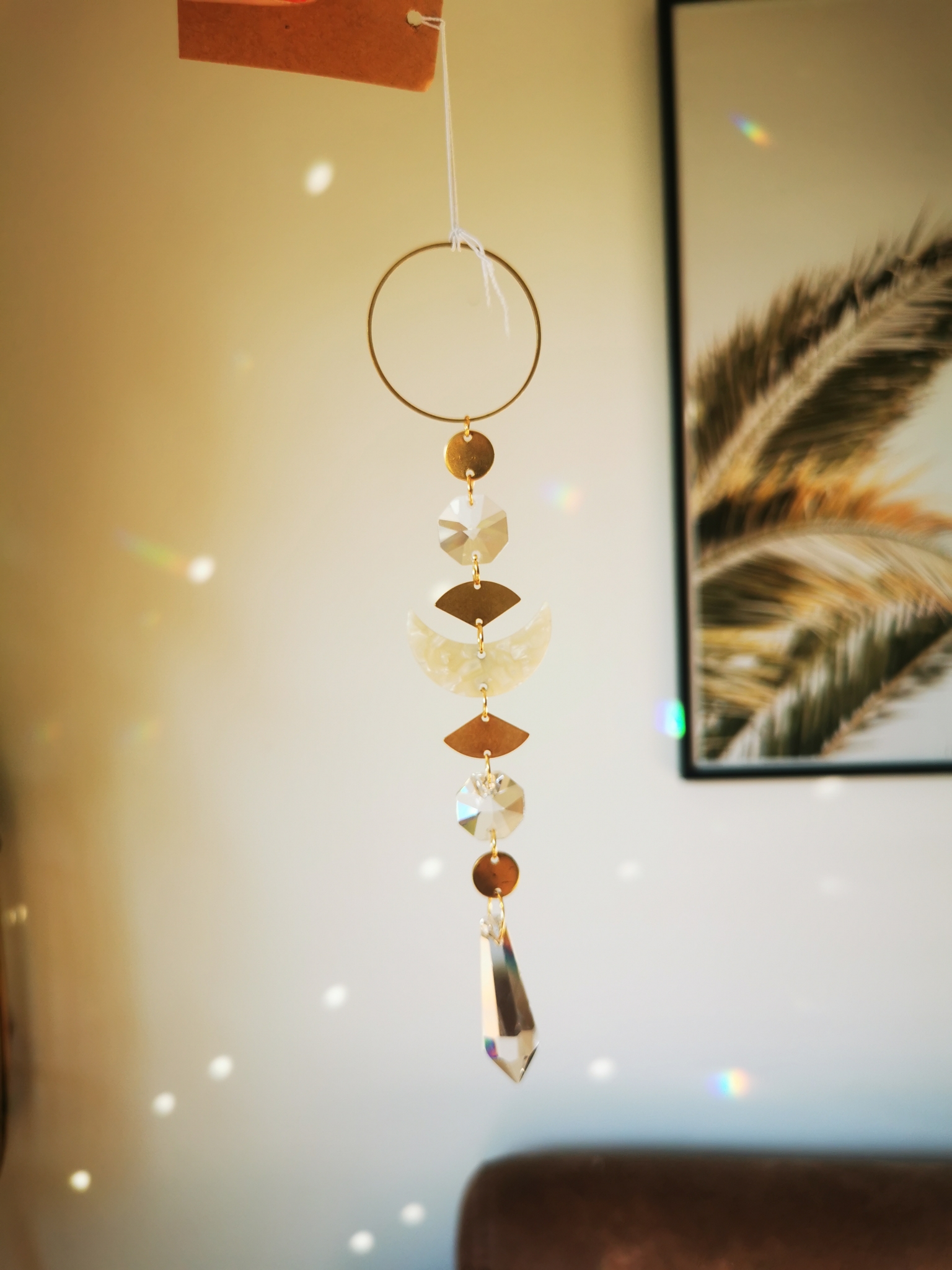 Suncatcher Small -  White Moon mystischer Sonnenfänger mit Regenbogenkristallen