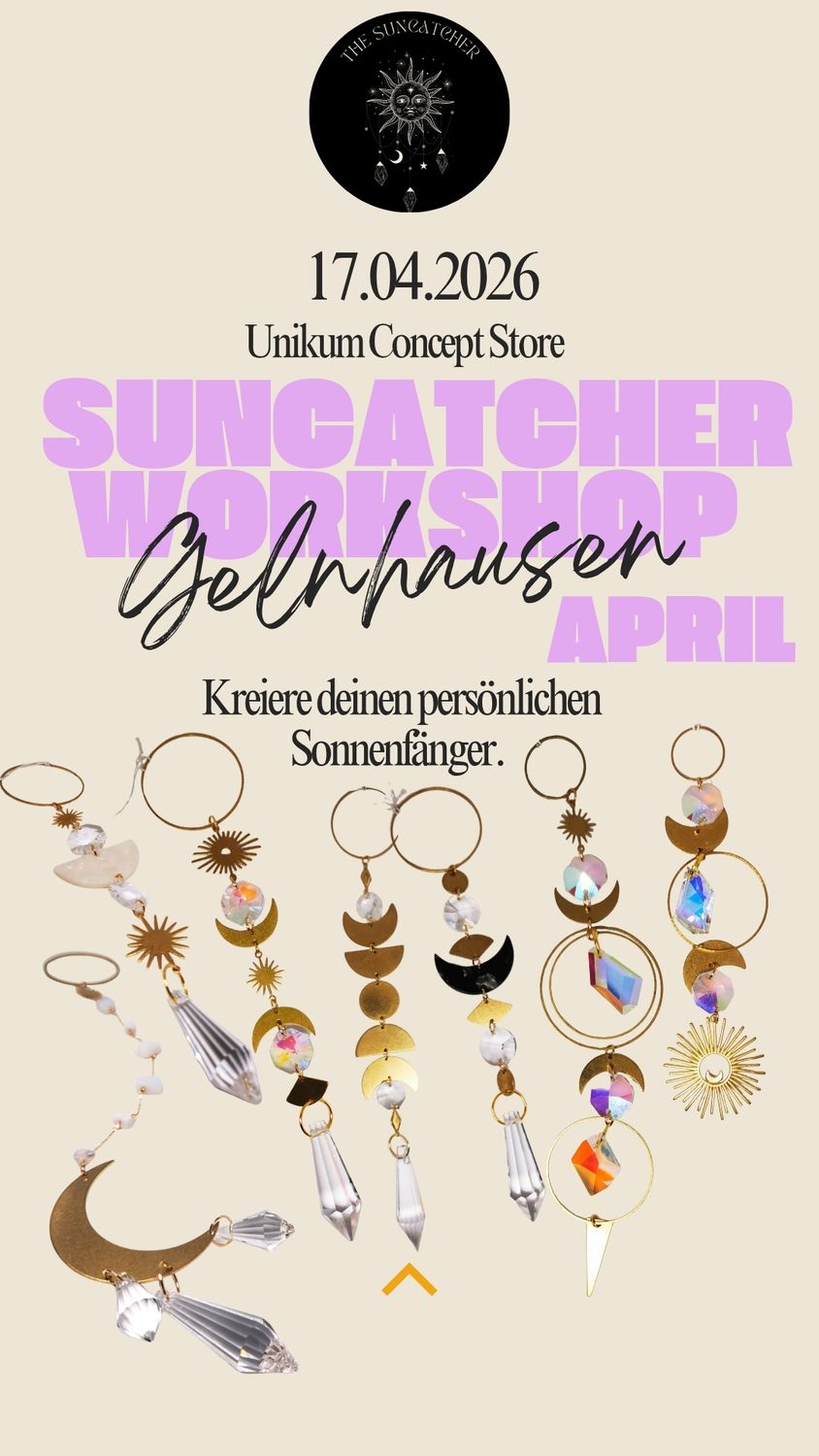 FREITAG 17.04.26 16:30 Uhr Suncatcher Workshop @Unikum Gelnhausen FREITAG 17.04.26 16:30 Uhr Suncatcher Workshop @Unikum Gelnhausen