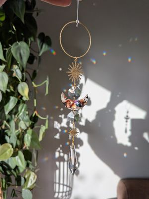 Suncatcher Small - Mystic Moon  - mystischer Sonnenfänger mit Auge, Stern, Regenbogenkristallen