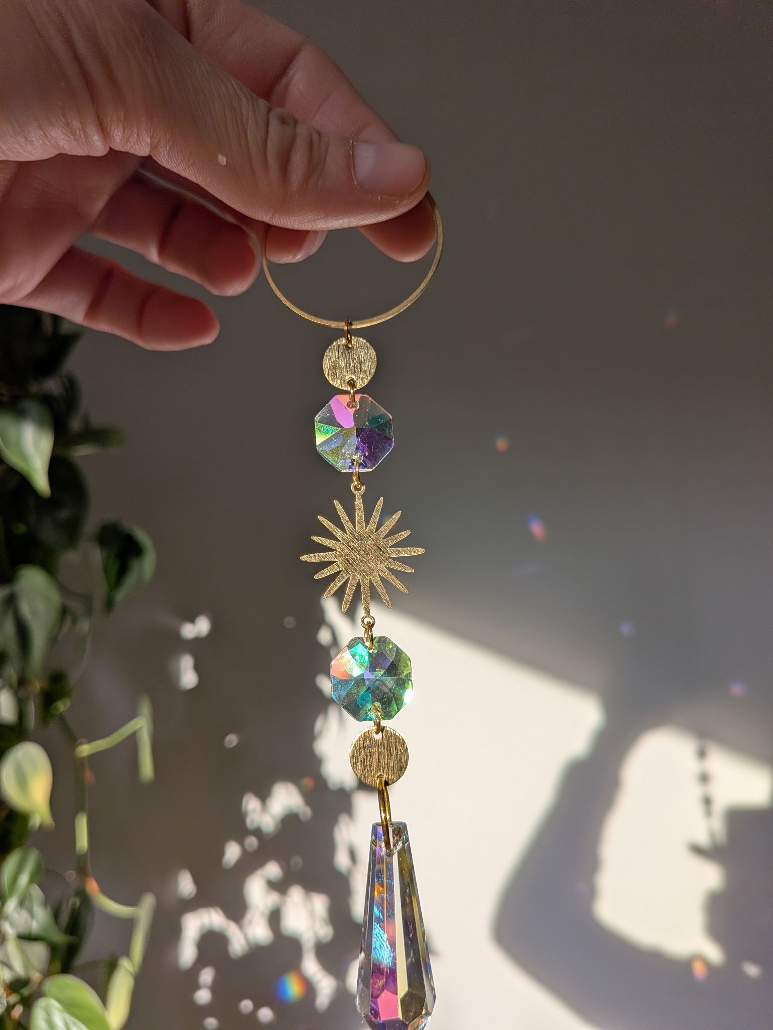 Suncatcher Small - Aurora Sun - Sonnenfänger mit Aurora Borealis Regenbogenkristallen, Iristierender Effekt