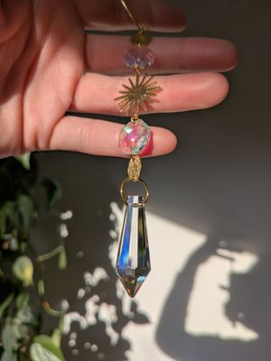 Suncatcher Small - Aurora Sun  - Sonnenfänger mit Aurora Borealis Regenbogenkristallen, Iristierender Effekt