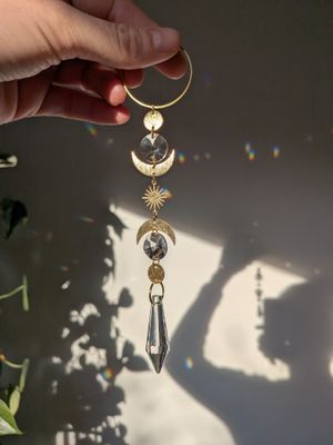 Suncatcher Small - Mystic Moon  - mystischer Sonnenfänger mit Auge, Stern, Regenbogenkristallen