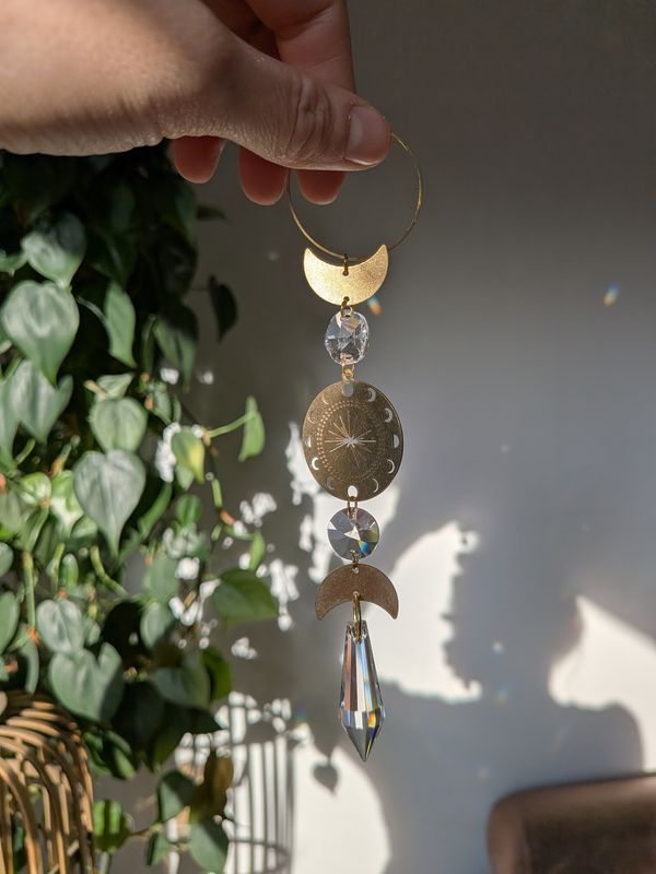 Suncatcher Small -  Moonlight  - mystischer Sonnenfänger mit Regenbogenkristallen