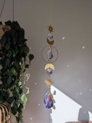 Suncatcher Small - Aurora Dream  - mystischer Sonnenfänger mit Aurora Borealis Regenbogenkristallen, Iristierender Effekt