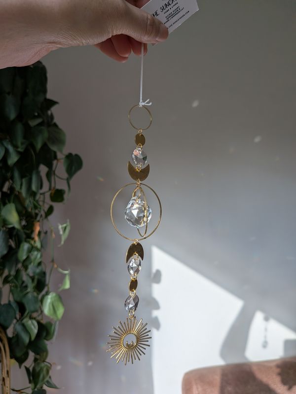 Suncatcher Small -  Moon  - mystischer Sonnenfänger mit Regenbogenkristallen