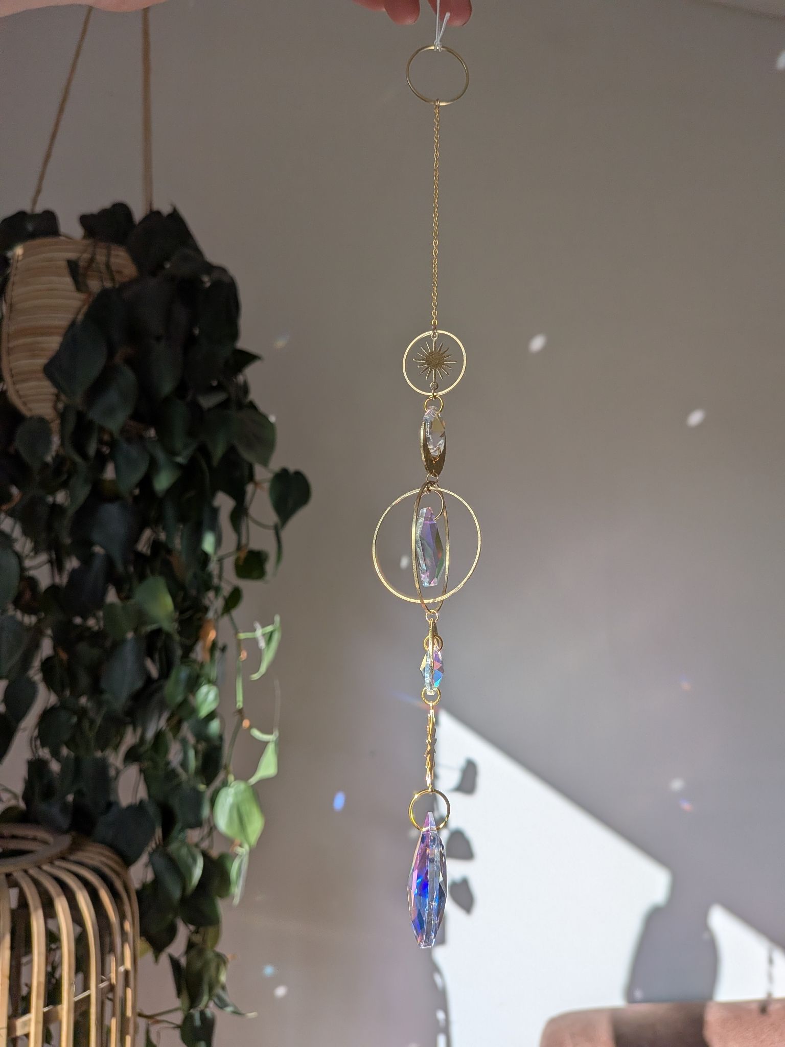 Suncatcher Small - Aurora Dream - mystischer Sonnenfänger mit Aurora Borealis Regenbogenkristallen, Iristierender Effekt