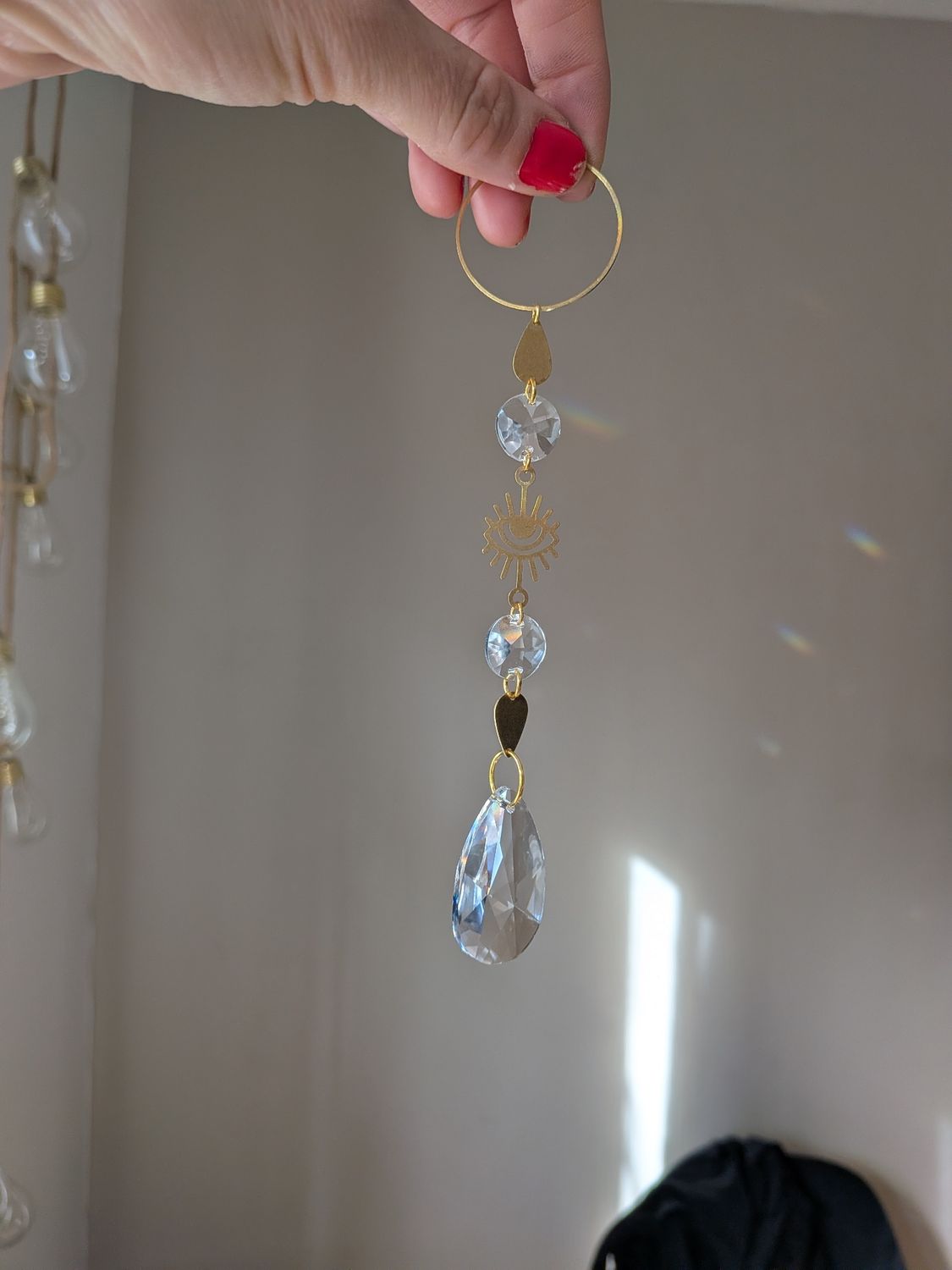 Suncatcher Small -  Auge  -  Sonnenfänger mit Regenbogenkristallen