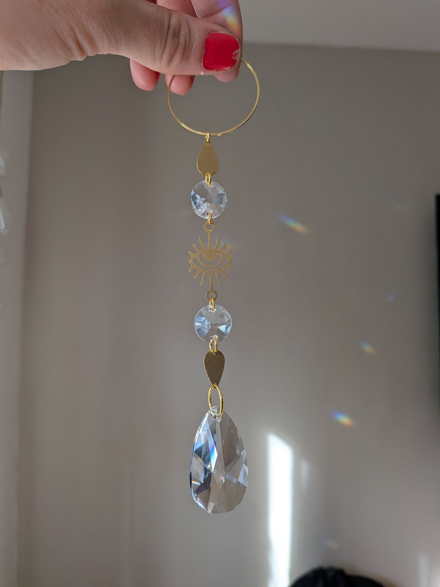 Suncatcher Small -  Auge  -  Sonnenfänger mit Regenbogenkristallen