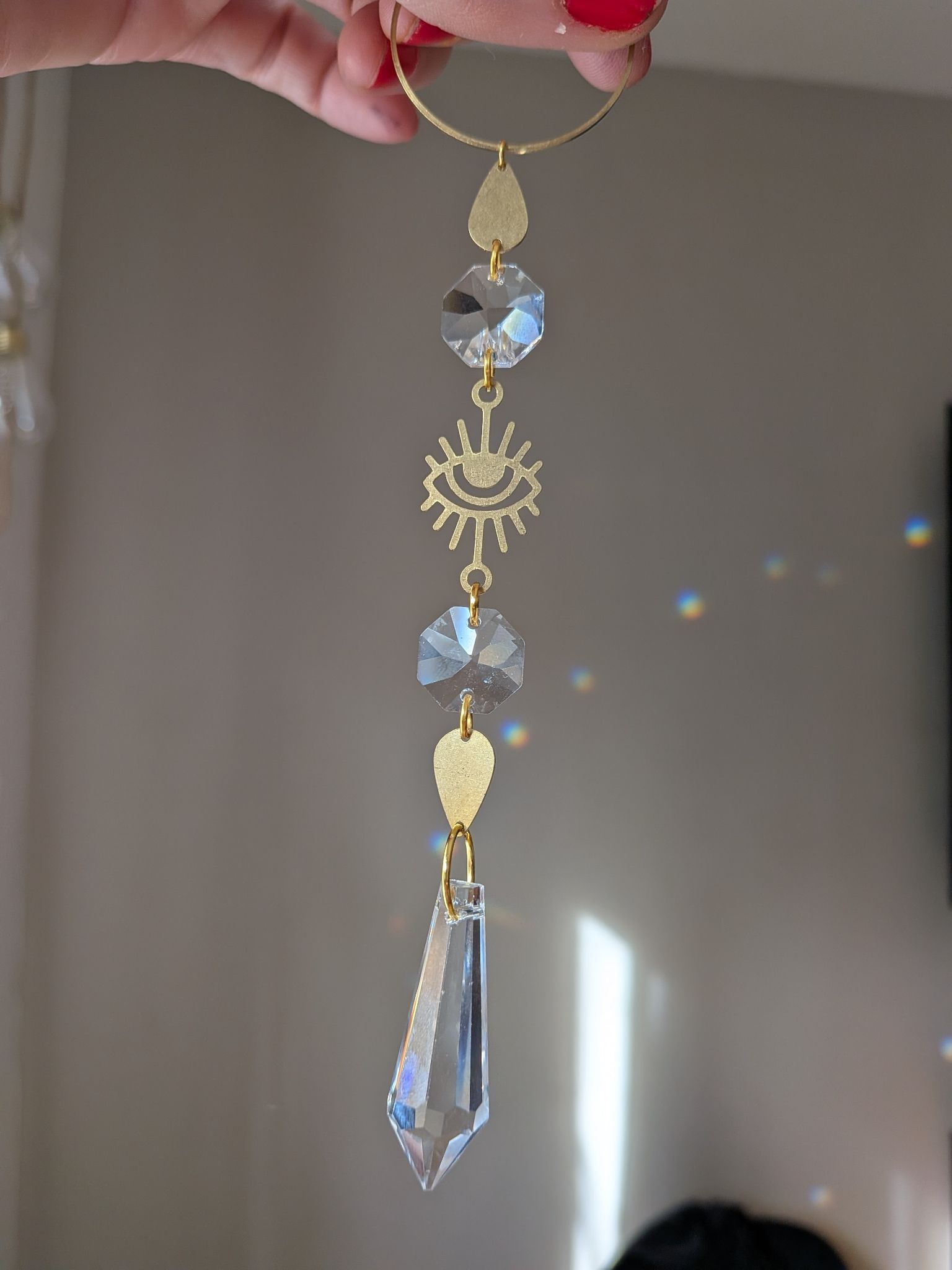 Suncatcher Small -  Auge  -  Sonnenfänger mit Regenbogenkristallen