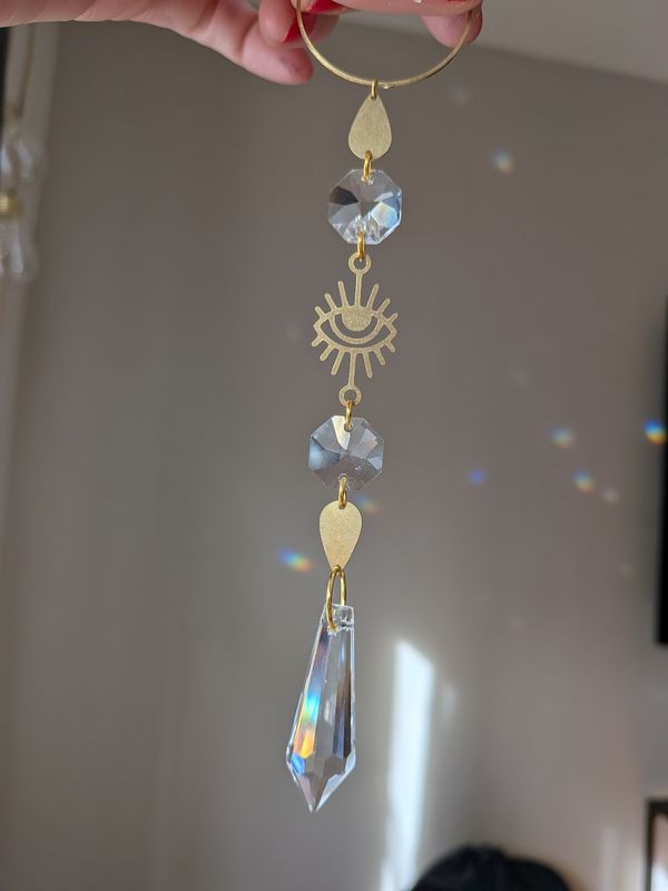 Suncatcher Small -  Auge  -  Sonnenfänger mit Regenbogenkristallen