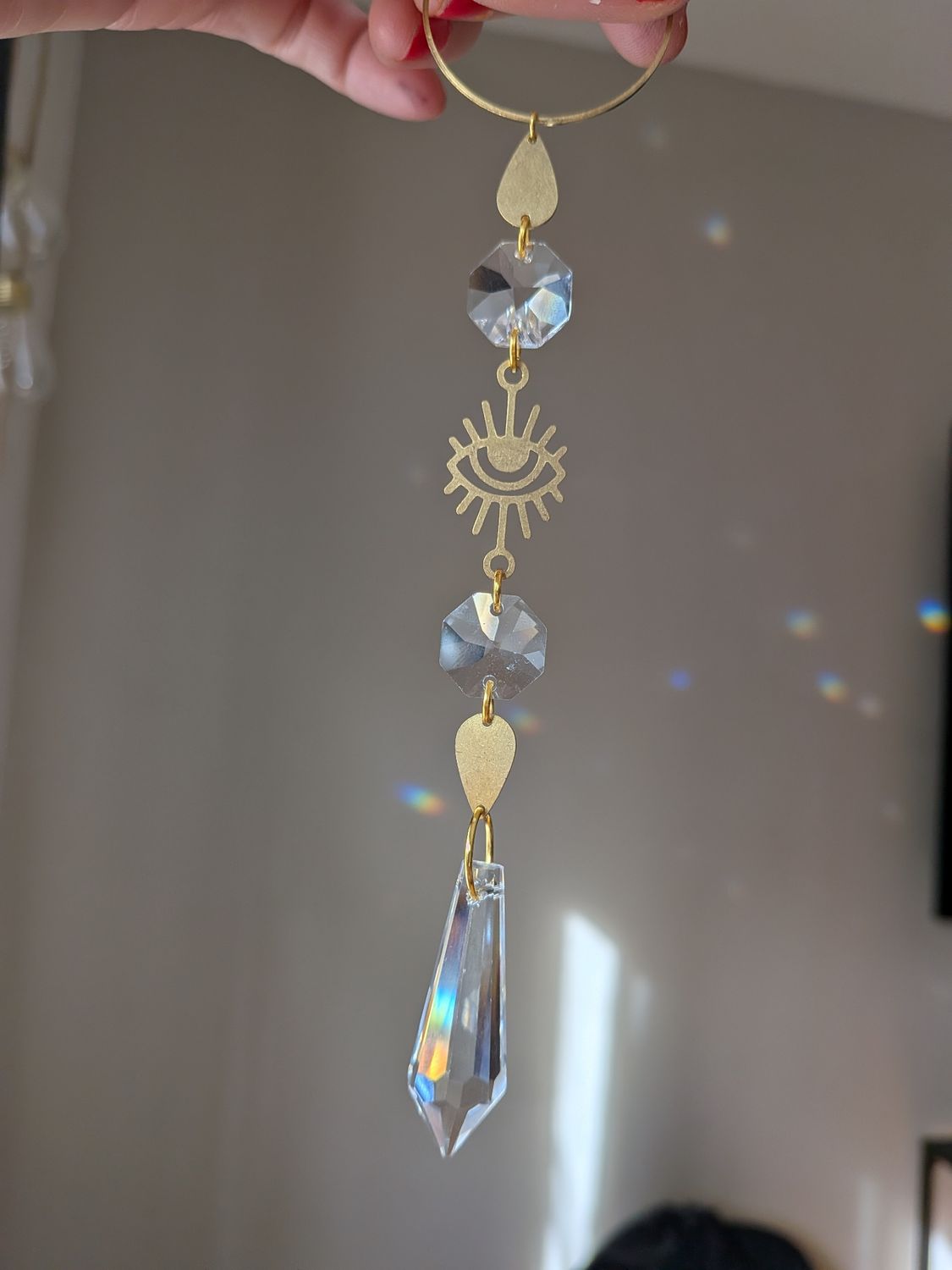 Suncatcher Small -  Auge  -  Sonnenfänger mit Regenbogenkristallen