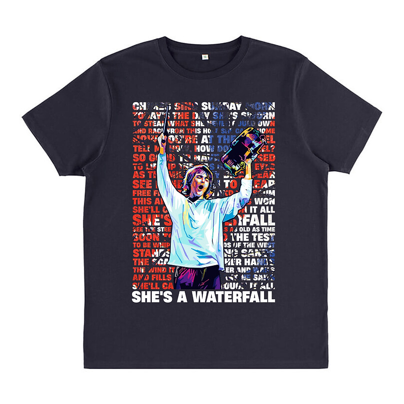Ian Brown - Waterfall T Shirt, COLOUR: NAVY