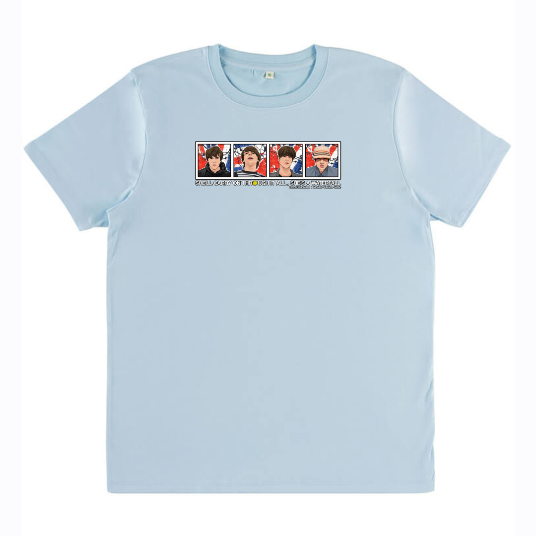 The Stone Roses - Band/Lyric T Shirt, COLOUR: LIGHT BLUE, TRACK: WATERFALL