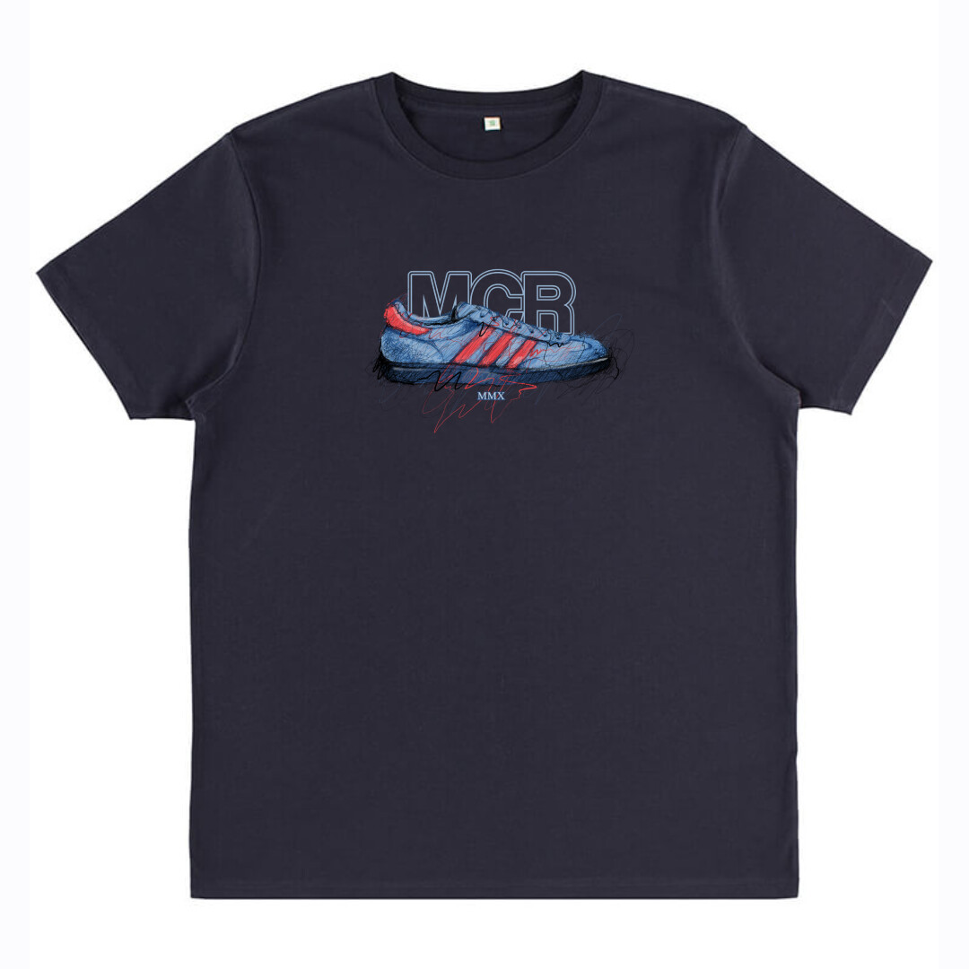 Manchester 1/500 Scribble T Shirt, COLOUR: NAVY
