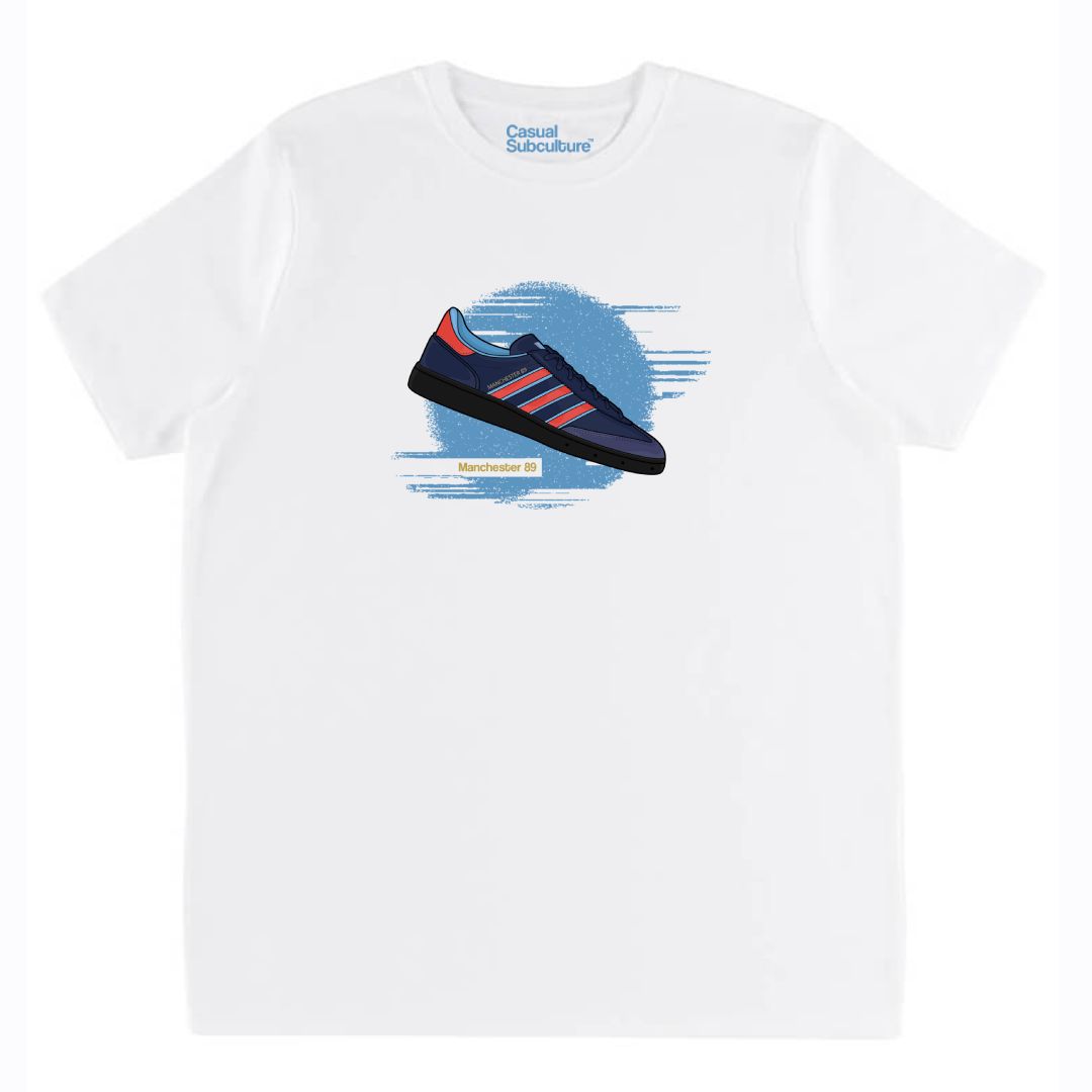 Manchester 89 Trainer T Shirt, COLOUR: WHITE
