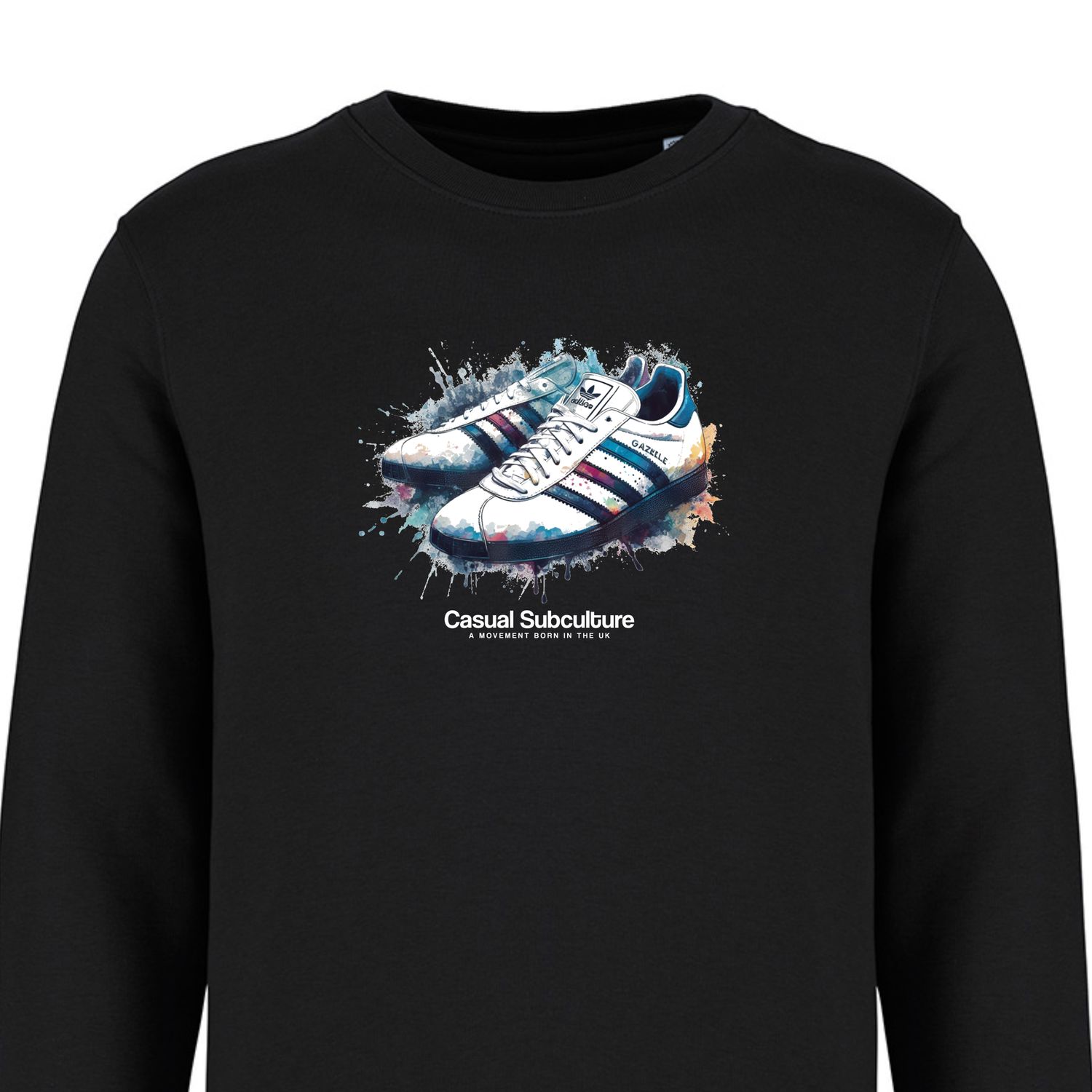 Gazelle Watercolour Sweatshirt, COLOUR: BLACK