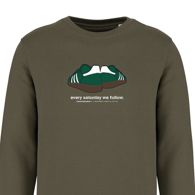 Every Saturday we Follow Sweatshirt - Green / White