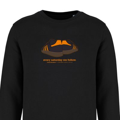 Every Saturday we Follow Sweatshirt - Black / Orange Every Saturday we Follow Sweatshirt - Black / Orange