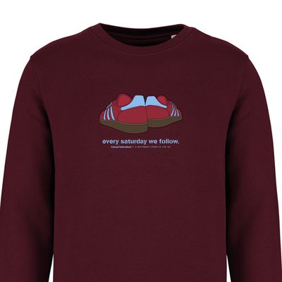 Every Saturday we Follow Sweatshirt - Claret / Blue