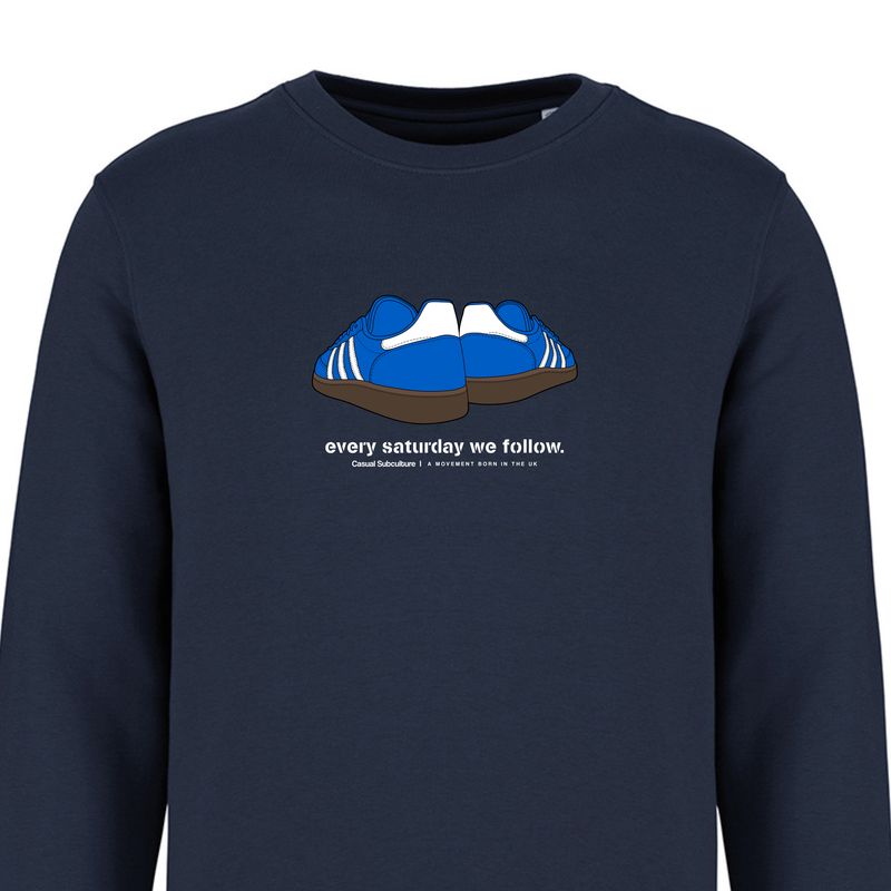 Every Saturday we Follow Sweatshirt - Blue / White