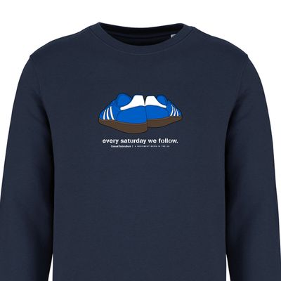 Every Saturday we Follow Sweatshirt - Blue / White