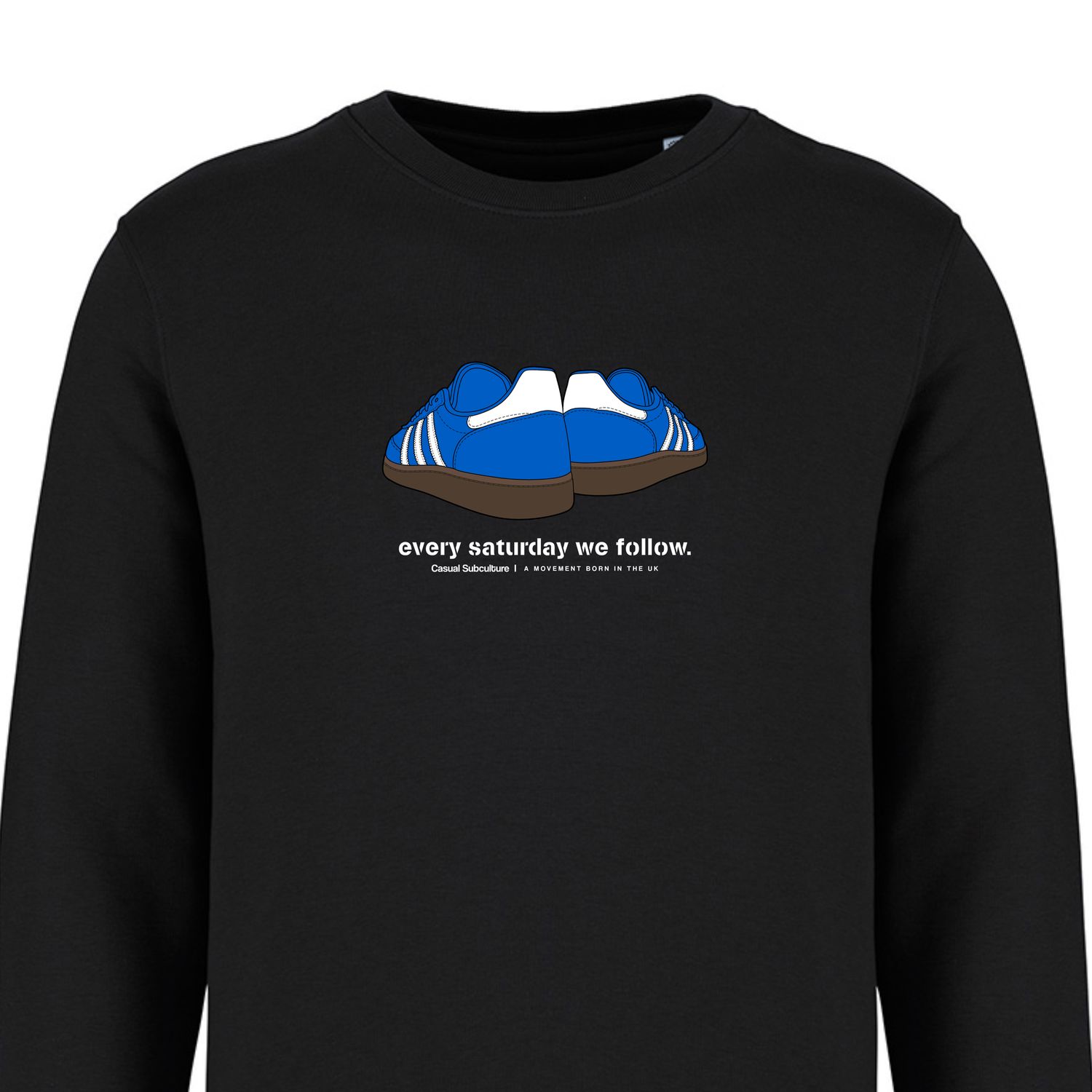 Every Saturday we Follow Sweatshirt - Blue / White, COLOUR: BLACK