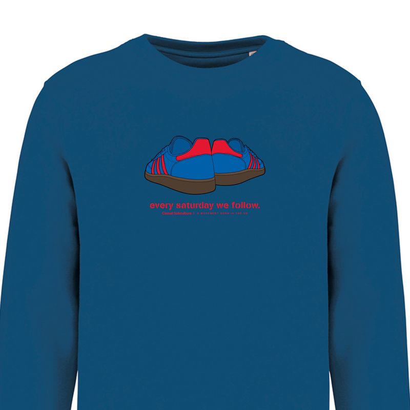 Every Saturday we Follow Sweatshirt - Blue / Red