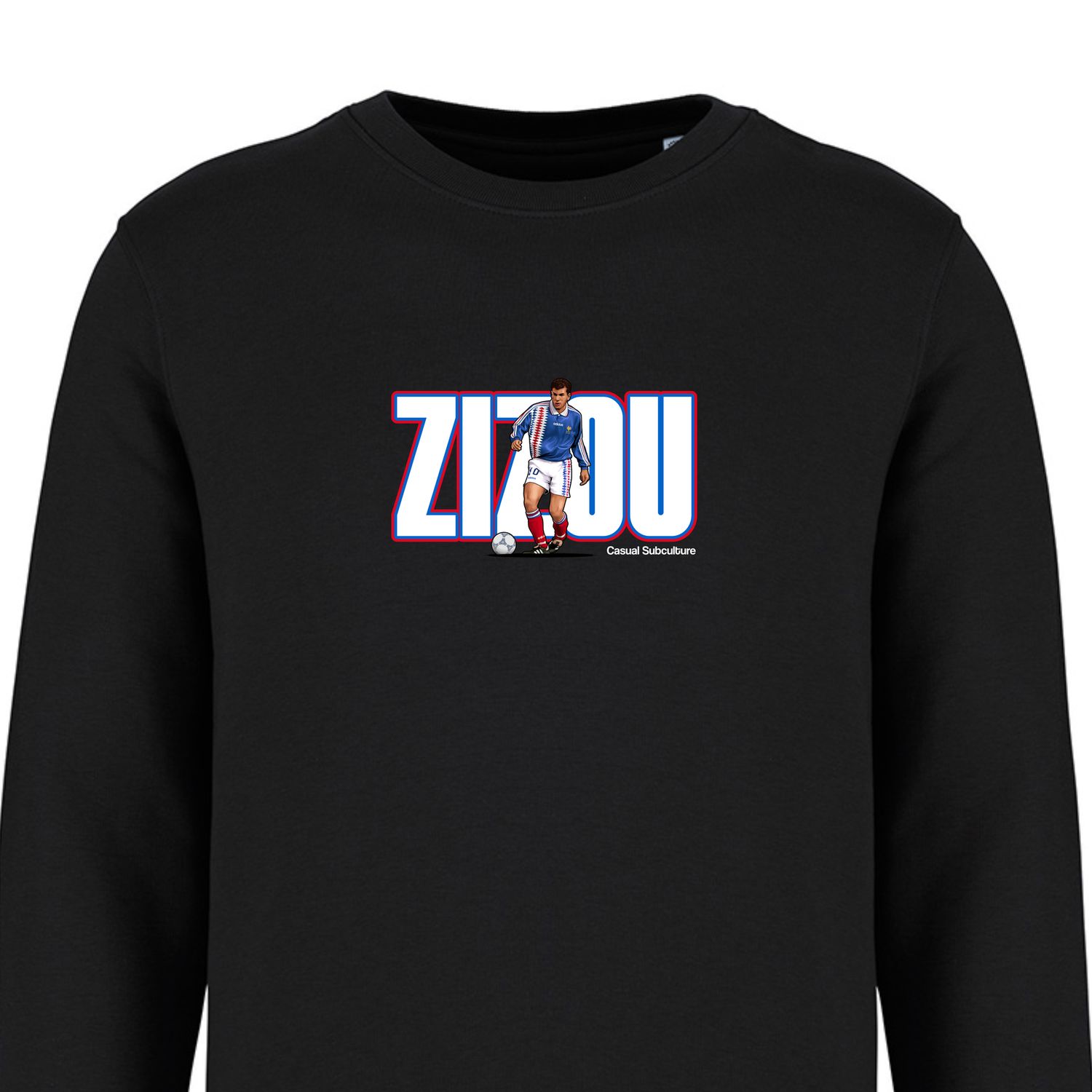 Zizou France Retro Sweatshirt, COLOUR: BLACK
